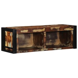 vidaXL Meuble TV multicolore 80x30x25 cm bois de récupération solide