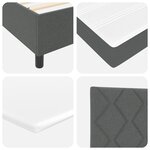 vidaXL Lit à ressorts avec matelas et LED  gris foncé  120 x 190 cm  tissu