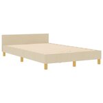 Lit vidaXL Crème 120x200 cm en tissu