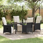vidaXL Ensemble de salle à manger pour jardin 5 Pièces Noir Poly rotin