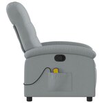 vidaXL Fauteuil de massage inclinable gris clair tissu