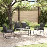 vidaXL Ensemble de salle à manger pour jardin 3 Pièces Noir  Anthracite