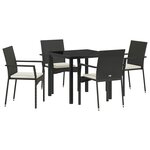 vidaXL Ensemble de salle à manger pour jardin 5 Pièces Noir polyrotin