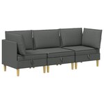 vidaXL Canapé modulaire avec rangement 3 Pièces Gris foncé Tissu