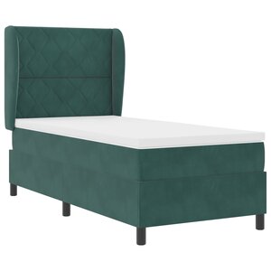 Lit coffre vidaXL avec matelas vert foncé 100x200 cm en velours