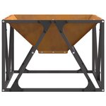 brasero square 50x50x35 cm en acier weathering