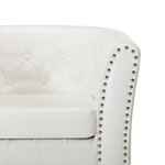 vidaXL Fauteuil Blanc Similicuir