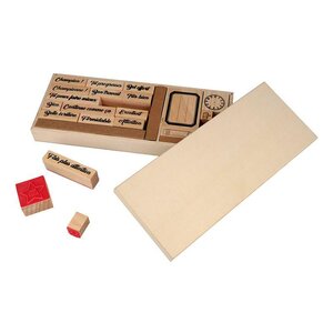 Tampons en bois Ecole 20 pièces