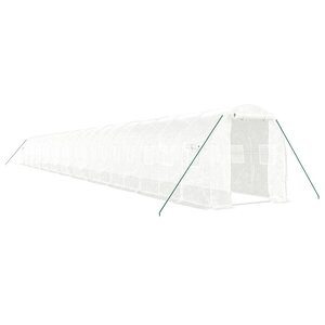 vidaXL Serre avec cadre en acier blanc 44 m² 22x2x2 m