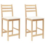 vidaXL Chaises de salle à manger 2 Pièces Naturel 40 x 47 5 x 99 5 cm