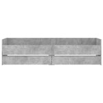 vidaXL Cadre de lit avec tiroirs gris béton 100x200 cm