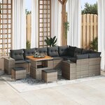 vidaXL Ensemble de canapé de jardin 12 Pièces Gris polyrotin