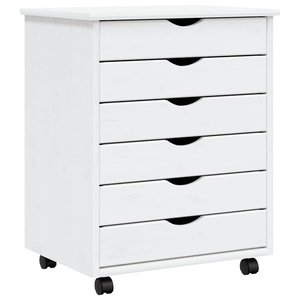 vidaXL Armoire roulante avec tiroirs MOSS blanc bois de pin solide