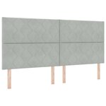 vidaXL Tête de lit avec tête de lit Gris clair 200 cm Velours