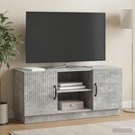 vidaXL Meuble TV Gris béton 102 x 34 5 x 47 cm Bois d'ingénierie
