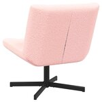 vidaXL Chaise pivotante Rose 63 x 75 x 76 cm Peau de mouton