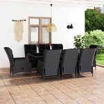 vidaXL Ensemble à manger d'extérieur 9Pièces et coussins rotin gris foncé