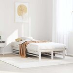 vidaXL Cadre de lit sans matelas blanc 75x190 cm bois de pin massif