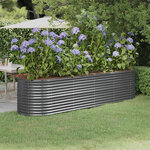 vidaXL Lit surélevé de jardin Acier enduit de poudre Anthracite