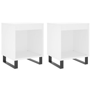 vidaXL Tables de chevet 2 Pièces blanc 40x35x50 cm bois d’ingénierie