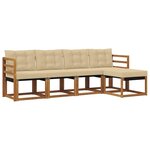 vidaXL Ensemble de canapés d'extérieur 5 Pièces Naturel et Beige