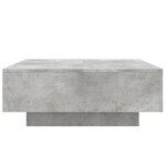 vidaXL Table basse avec lumières LED gris béton 80x80x31 cm