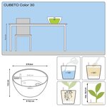 LECHUZA Jardinière CUBETO Stone 30 ALL-IN-ONE noir graphite 13832