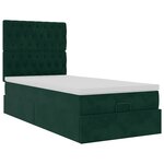 vidaXL Cadre de lit ottoman avec matelas vert foncé 90x190 cm velours
