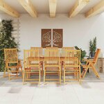 vidaXL Ensemble à manger de jardin 9 Pièces 180x90x75 cm bois d'acacia solide
