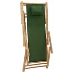 vidaXL Chaise de terrasse Bambou et toile Vert