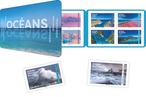Carnet de 12 timbres - Océans - Lettre verte