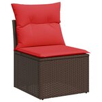 vidaXL Salon de jardin avec coussins 9 Pièces marron résine tressée