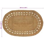 vidaXL Tapis de surface Naturel 205 x 305 cm Jute