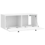 vidaXL Meuble TV mural Montage mural Blanc brillant 78 5 x 31 x 30 cm