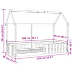 vidaXL Cadre de lit d'enfants forme de maison 90x200cm bois massif pin