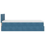 vidaXL Cadre de lit ottoman avec matelas bleu foncé 100x200 cm velours