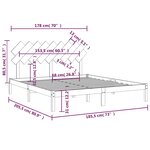 vidaXL Cadre de lit Blanc 180x200 cm Super King Bois massif