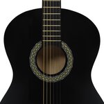 vidaXL Jeu de guitare classique de débutant 12 Pièces Noir 4/4 39"