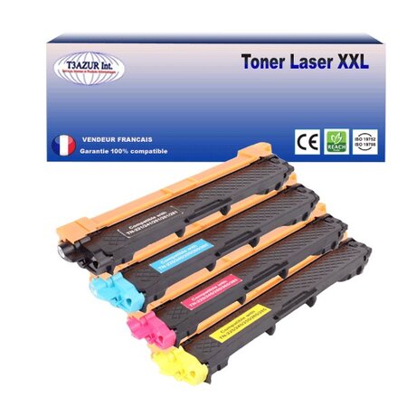 4 Toners compatibles avec Brother TN241 TN245 pour Brother DCP-9015CDW  DCP-9017CDW (Noir+Couleur) - T3AZUR