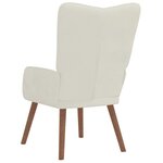 vidaXL Chaise de relaxation Blanc crème Velours