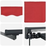vidaXL Cadre de store manuel avec LEDs Rouge et Anthracite 4 × 3 m
