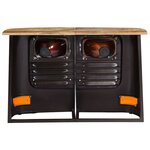 vidaXL Buffet en forme de camion Bois de manguier massif Gris foncé