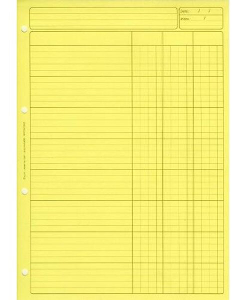 Bloc Audit 3 Colonnes + entête 297X210 80 Pages Jaune ELVE