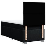 vidaXL Sommier à lattes de lit avec matelas Noir 90x190 cm Tissu