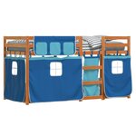 vidaXL Lit superposé sans matelas bleu 75x190 cm bois de pin massif