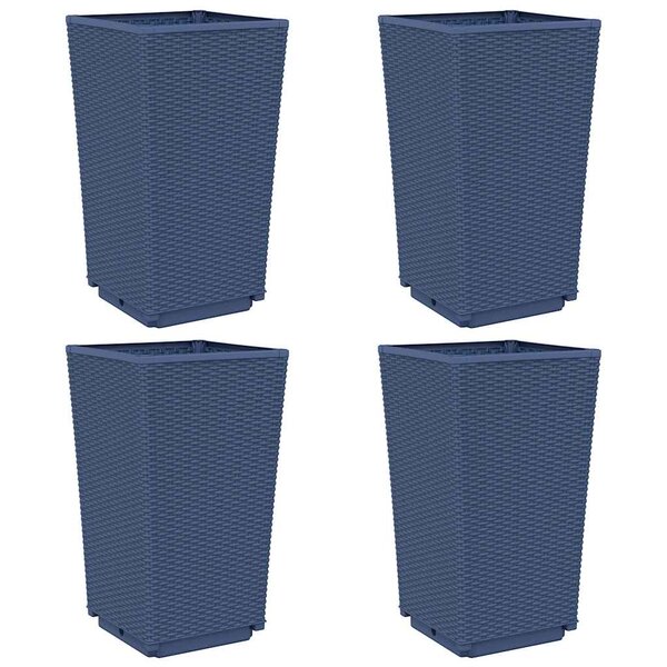 vidaXL Jardinières 4 Pièces bleu gris 32 5x32 5x57 cm PP