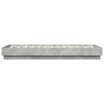 vidaXL Cadre de lit sans matelas avec lumières LED gris béton 75x190cm