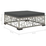 vidaXL Salon de jardin 5 Pièces avec coussins résine tressée gris