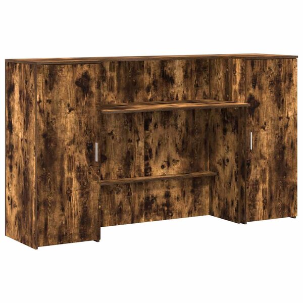 vidaXL Bureau de réception chêne fumé 180x50x103 5cm bois d'ingénierie