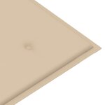 Vidaxl banc de jardin avec coussin beige 240 cm bois de teck massif